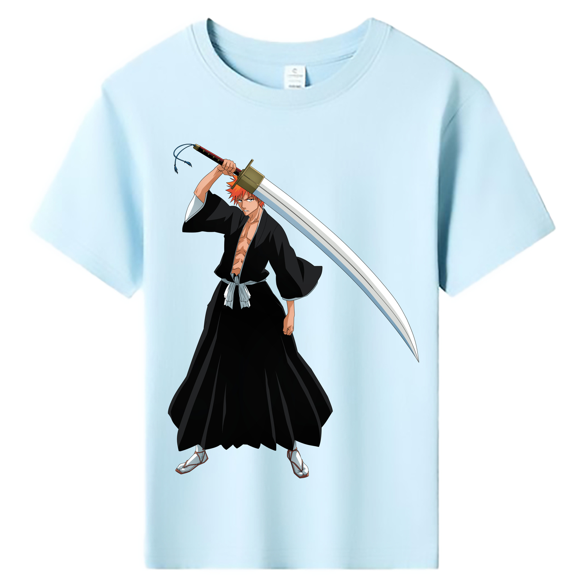 （画像用） ブリーチ 黒崎一護（くろさき いちご）BLEACH Kurosaki Ichigo 綿100％キッズTシャツ（フロントプリント）